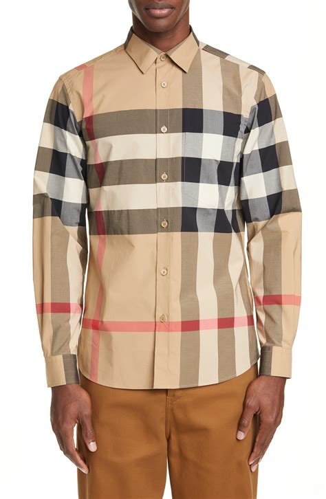 burberry plaid button down shirt men|burberry plaid shirts for men.